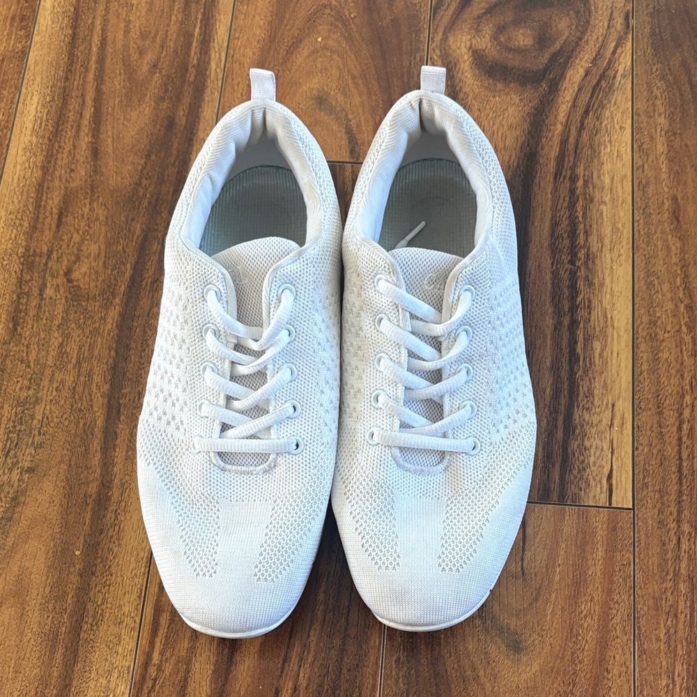 White Knit Cheerleading Sneakers